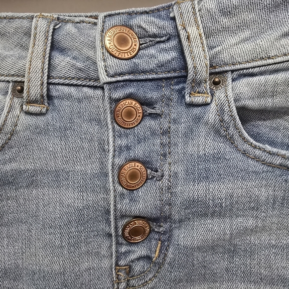 Distressed Light Blue Denim Skirt - Picture 3 of 5